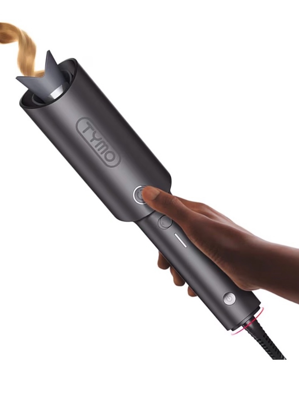 TYMO Rotating Automatic Curling Iron Electric Hair Styling 1 Inch, Metallic Gray